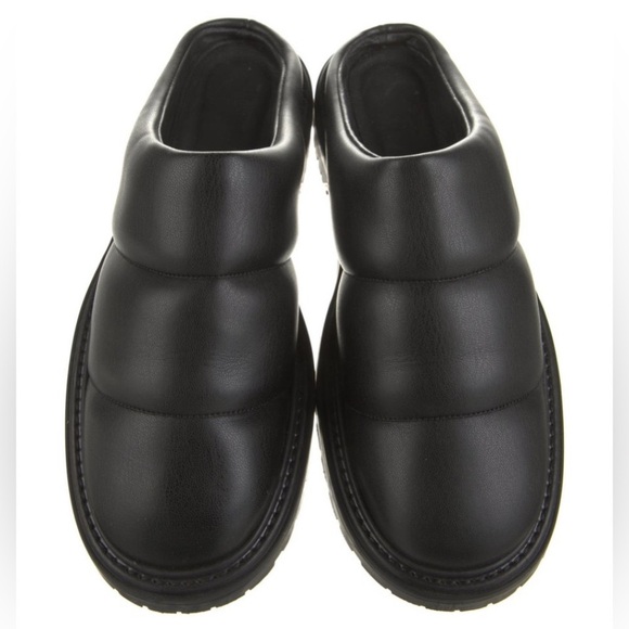 STAUD Shoes - Staud black vegan leather lug soled mules